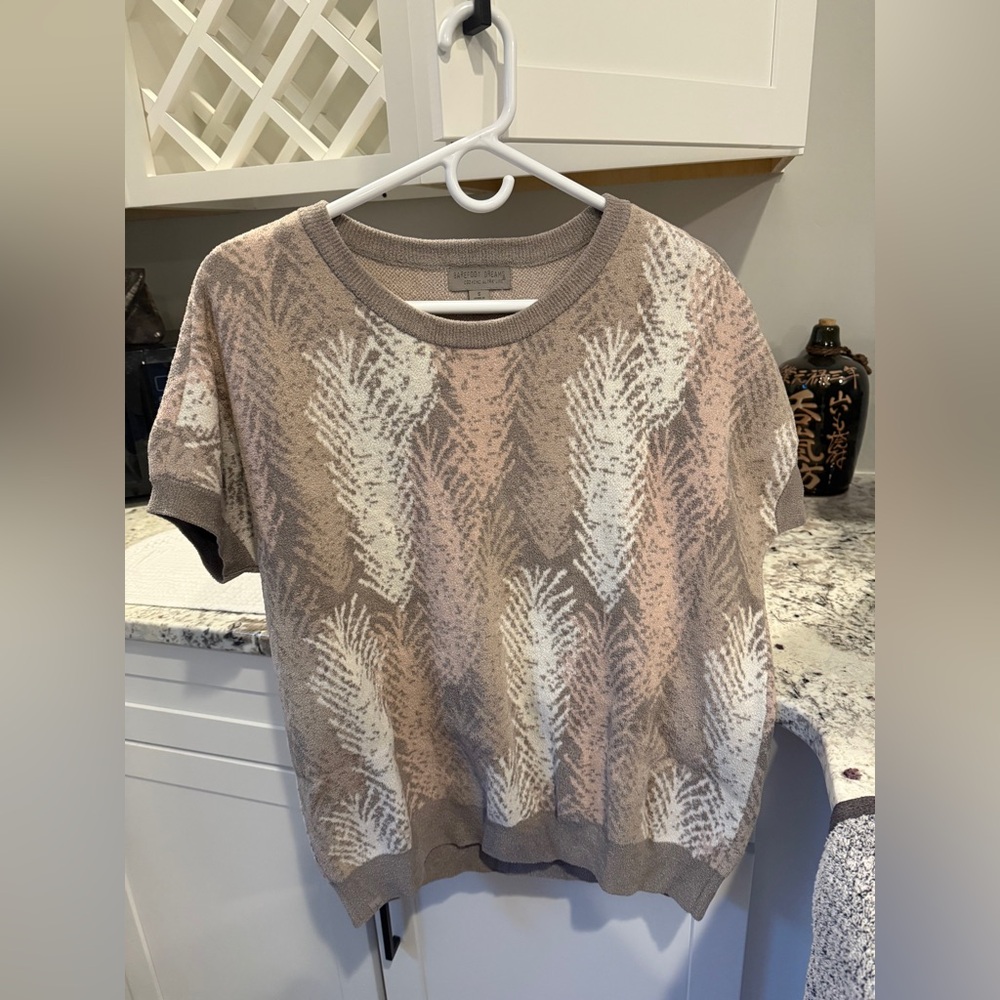 Barefoot Dreams Patterned Sweater - Pink and Cream